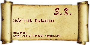 Sárik Katalin névjegykártya