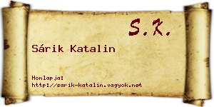 Sárik Katalin névjegykártya